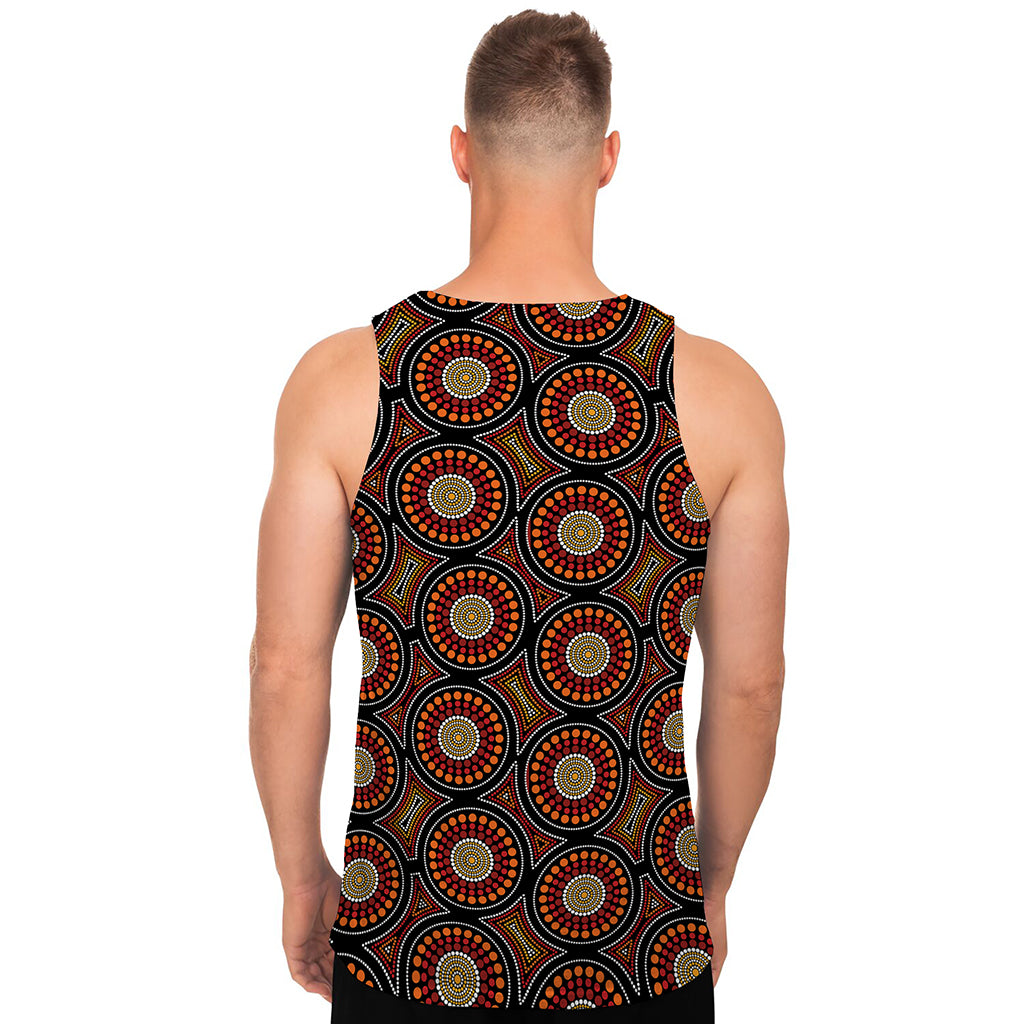 Australian Aboriginal Dot Pattern Print Men's Tank Top