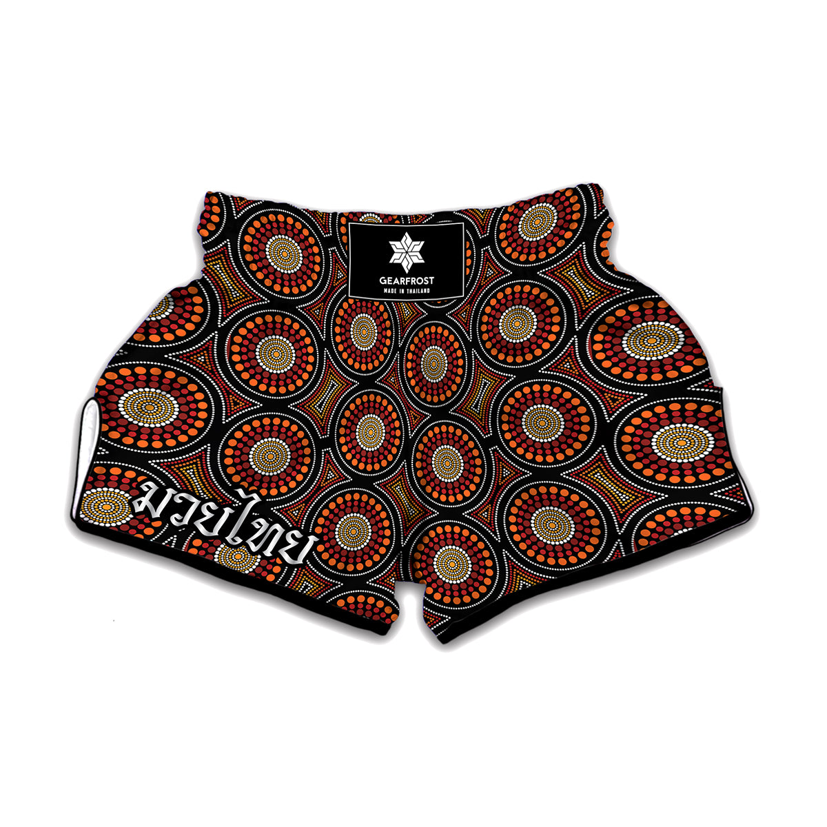 Australian Aboriginal Dot Pattern Print Muay Thai Boxing Shorts