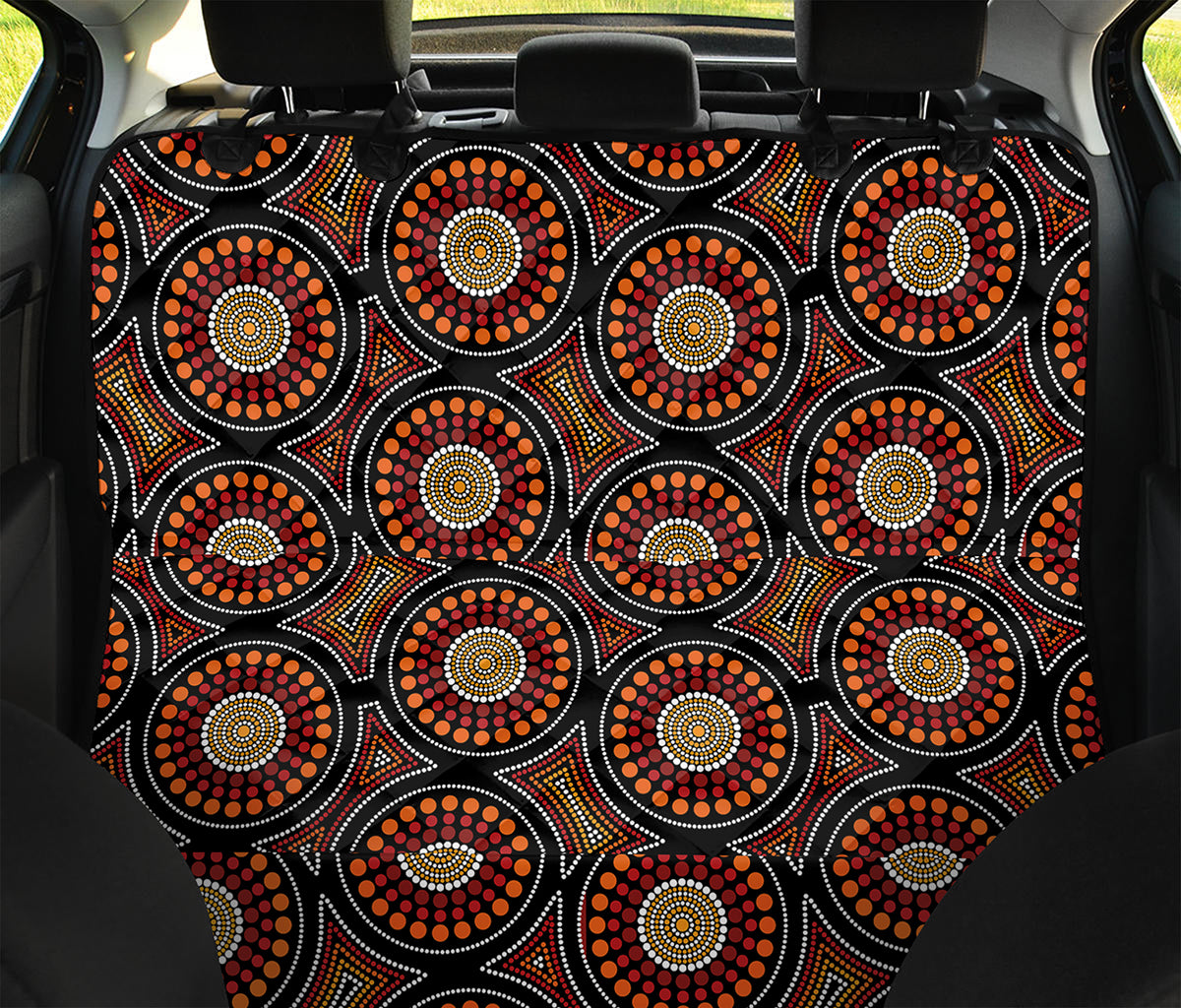 Australian Aboriginal Dot Pattern Print Pet Car Back Seat Cover