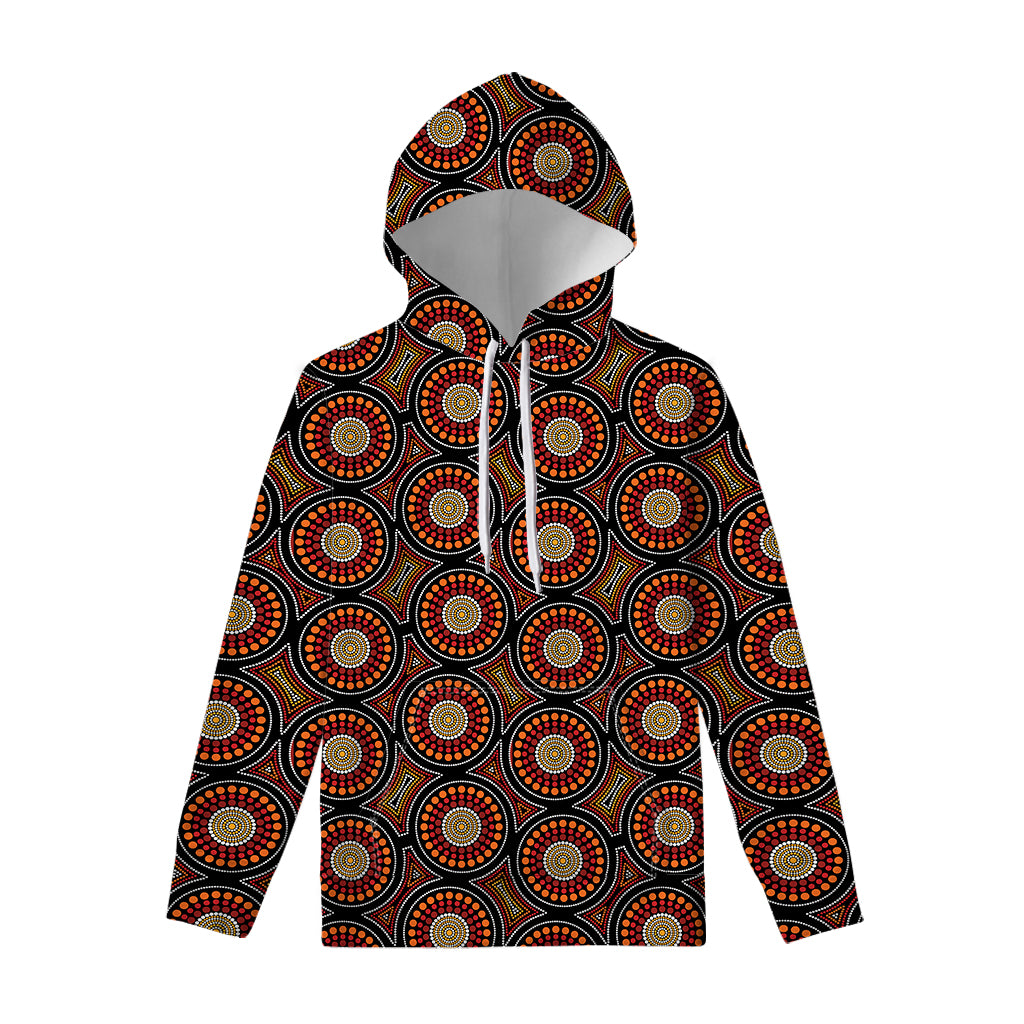 Australian Aboriginal Dot Pattern Print Pullover Hoodie