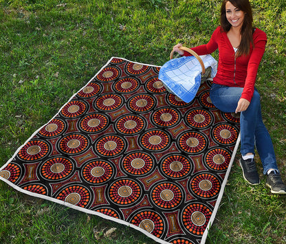 Australian Aboriginal Dot Pattern Print Quilt