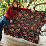 Australian Aboriginal Dot Pattern Print Quilt