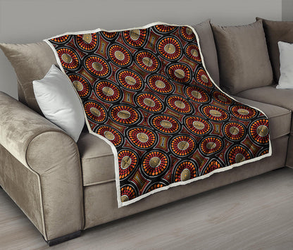 Australian Aboriginal Dot Pattern Print Quilt