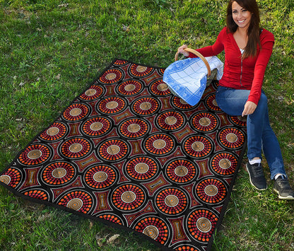 Australian Aboriginal Dot Pattern Print Quilt