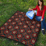 Australian Aboriginal Dot Pattern Print Quilt