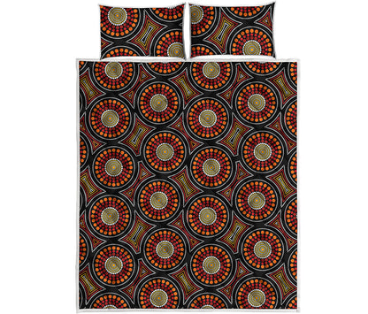 Australian Aboriginal Dot Pattern Print Quilt Bed Set