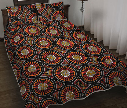 Australian Aboriginal Dot Pattern Print Quilt Bed Set