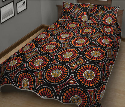 Australian Aboriginal Dot Pattern Print Quilt Bed Set