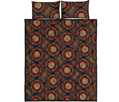 Australian Aboriginal Dot Pattern Print Quilt Bed Set