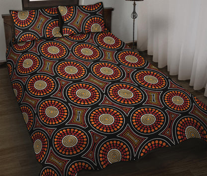 Australian Aboriginal Dot Pattern Print Quilt Bed Set