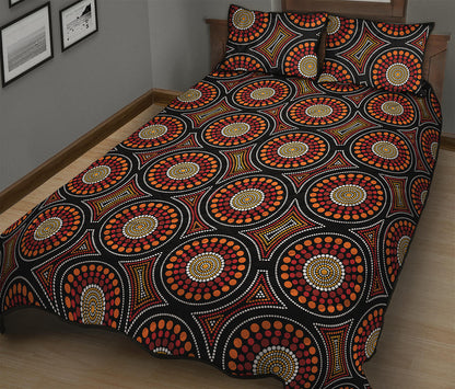 Australian Aboriginal Dot Pattern Print Quilt Bed Set