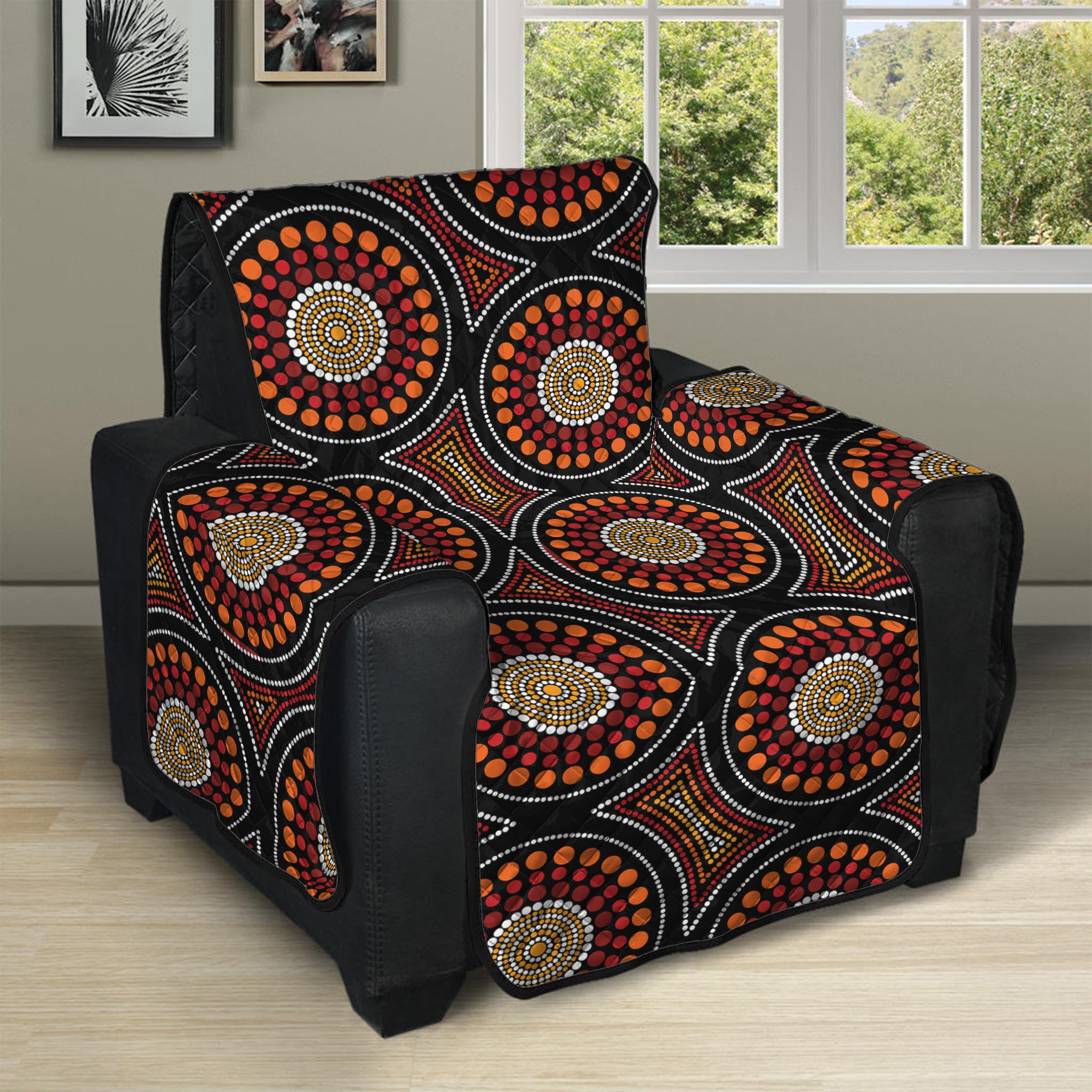 Australian Aboriginal Dot Pattern Print Recliner Protector