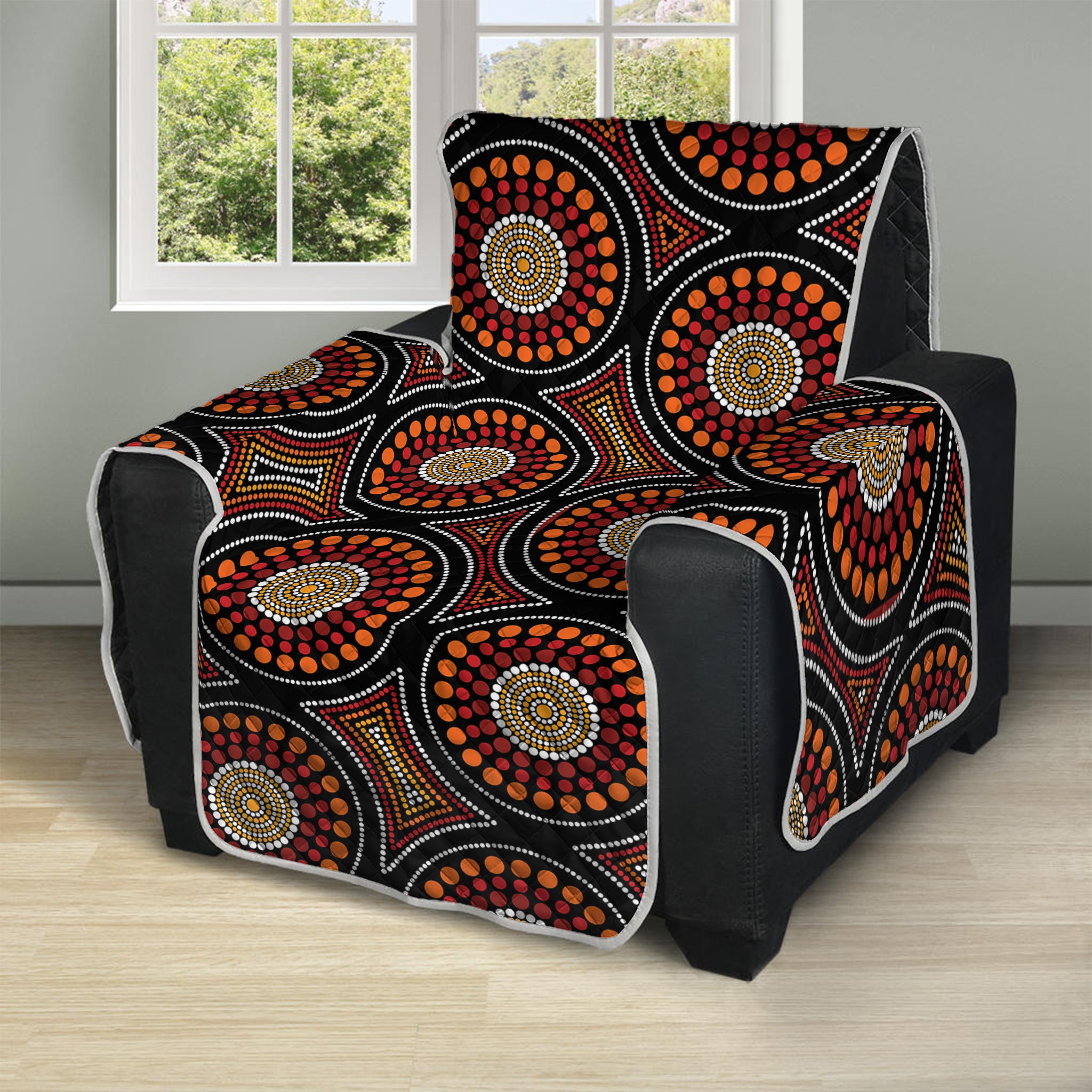 Australian Aboriginal Dot Pattern Print Recliner Protector