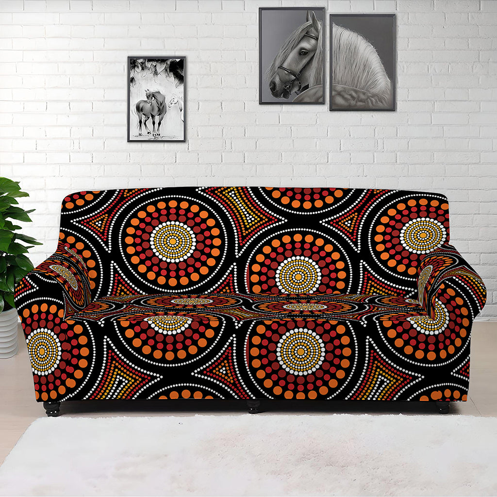 Australian Aboriginal Dot Pattern Print Sofa Cover