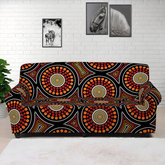 Australian Aboriginal Dot Pattern Print Sofa Cover
