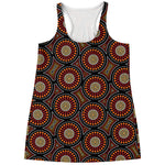 Australian Aboriginal Dot Pattern Print Women's Racerback Tank Top