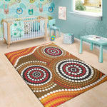 Australian Aboriginal Dot Print Area Rug