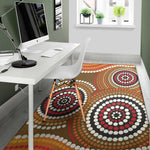 Australian Aboriginal Dot Print Area Rug