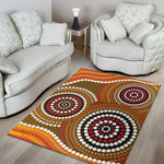 Australian Aboriginal Dot Print Area Rug