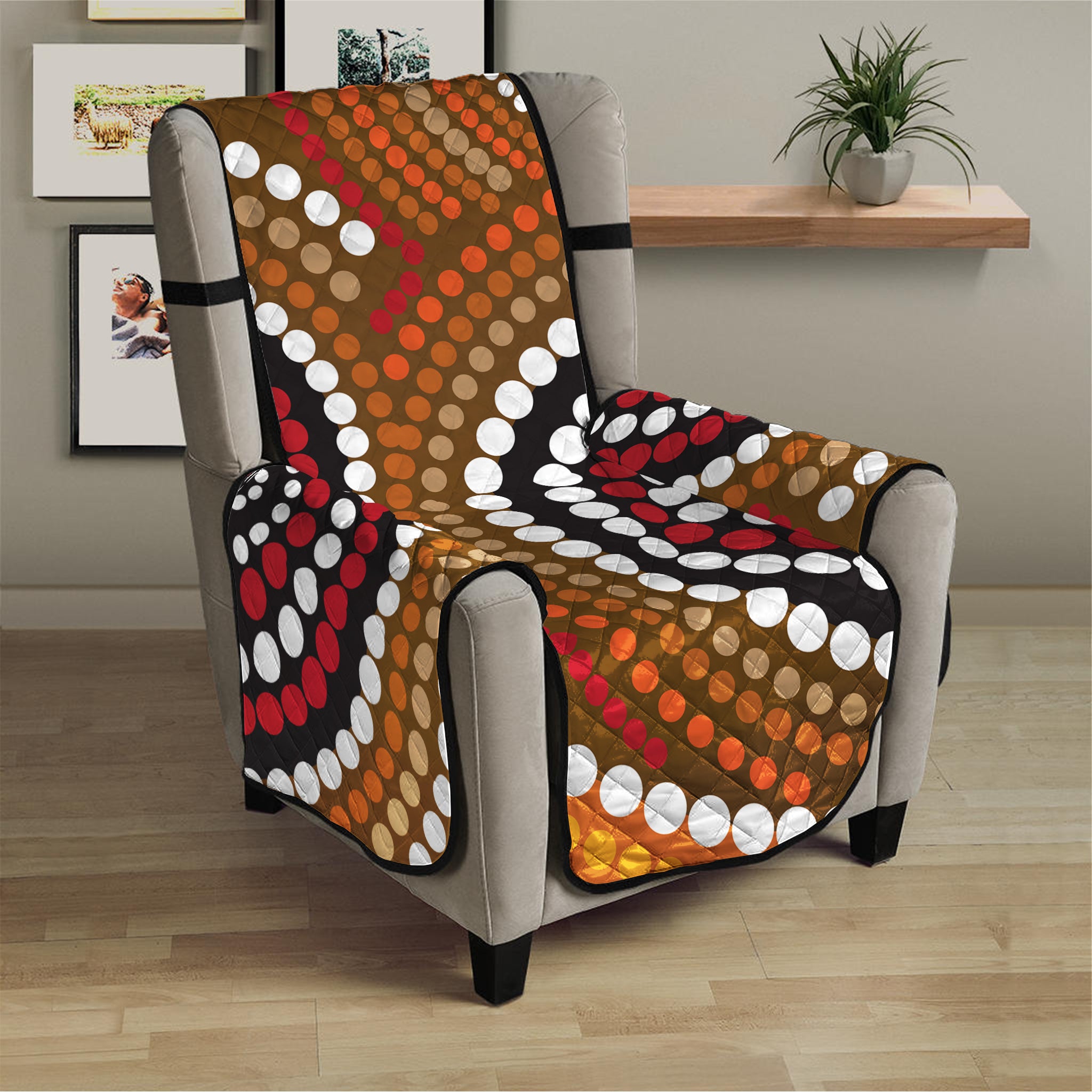 Australian Aboriginal Dot Print Armchair Protector