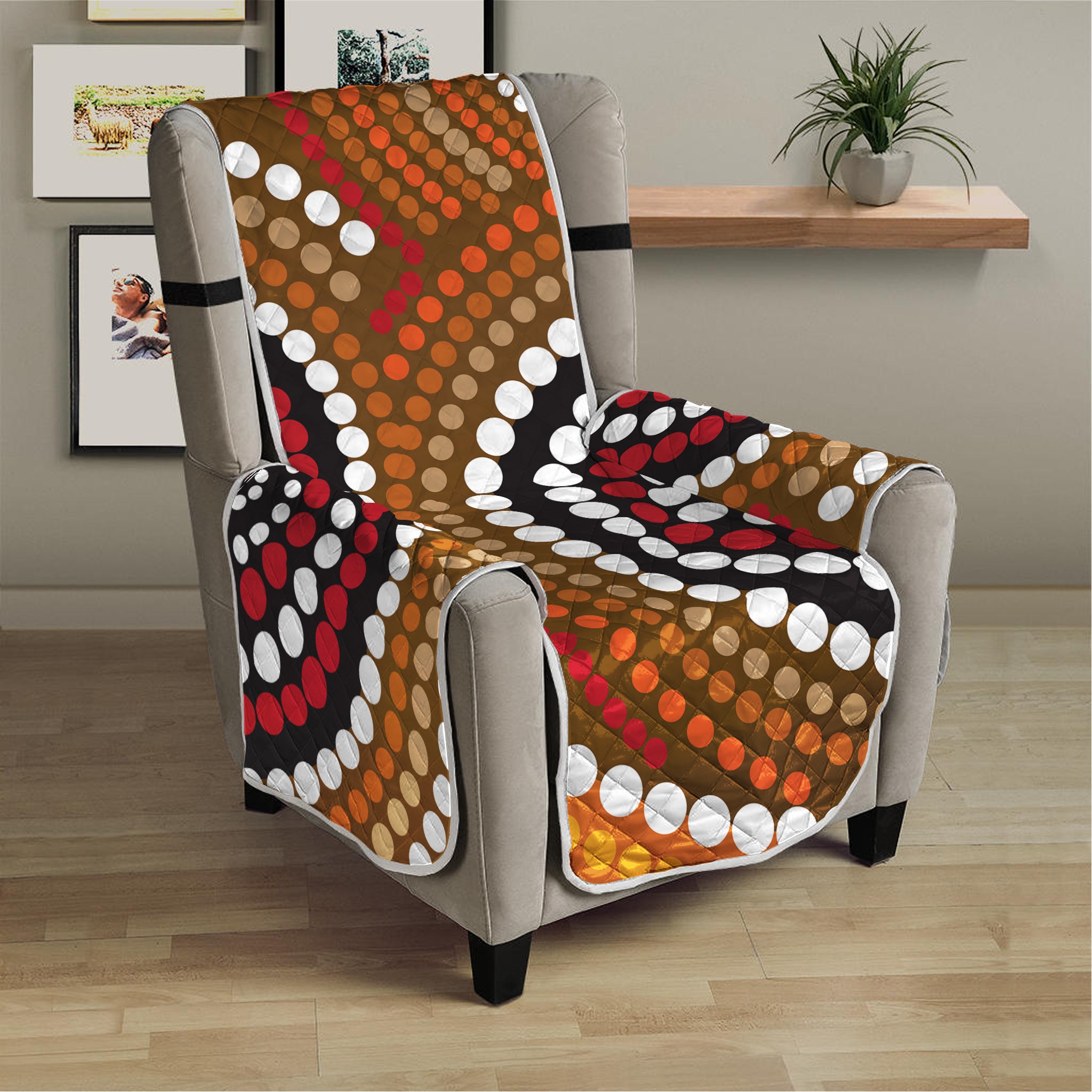 Australian Aboriginal Dot Print Armchair Protector