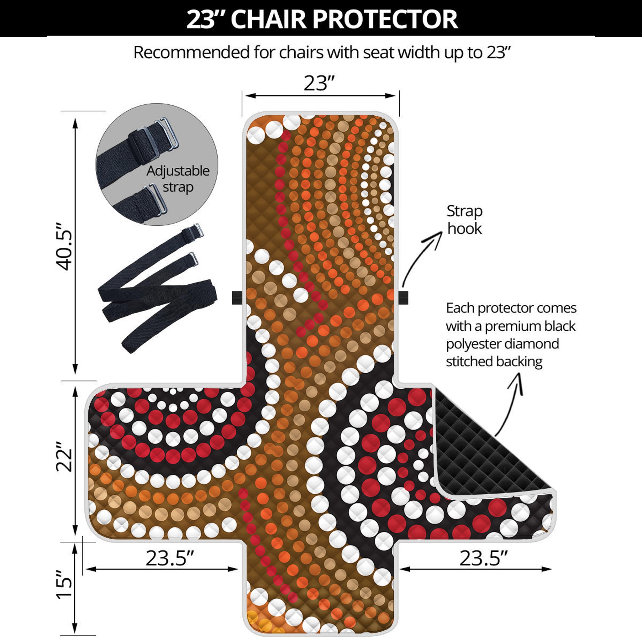 Australian Aboriginal Dot Print Armchair Protector