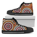 Australian Aboriginal Dot Print Black High Top Sneakers