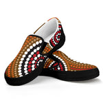 Australian Aboriginal Dot Print Black Slip On Shoes