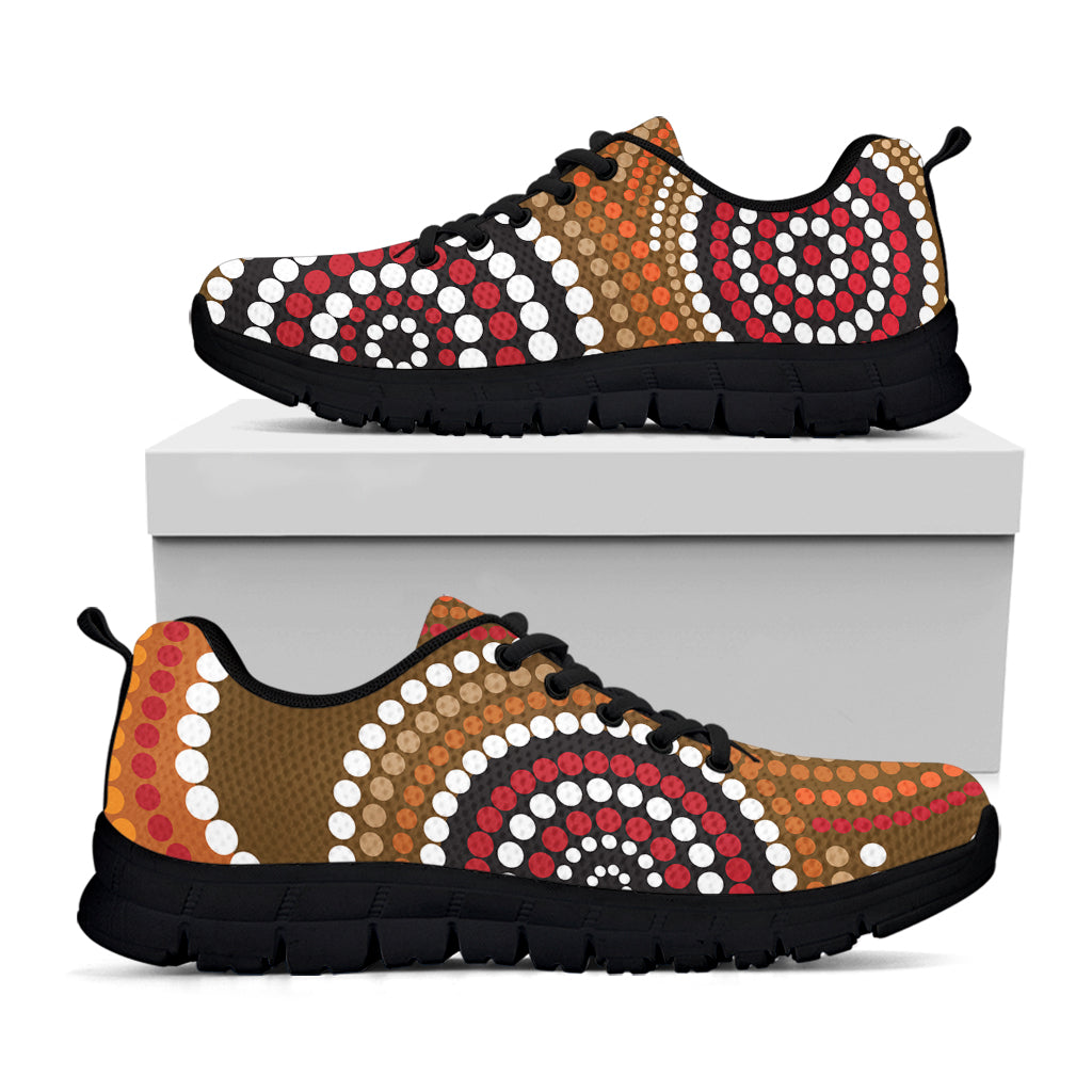 Australian Aboriginal Dot Print Black Sneakers