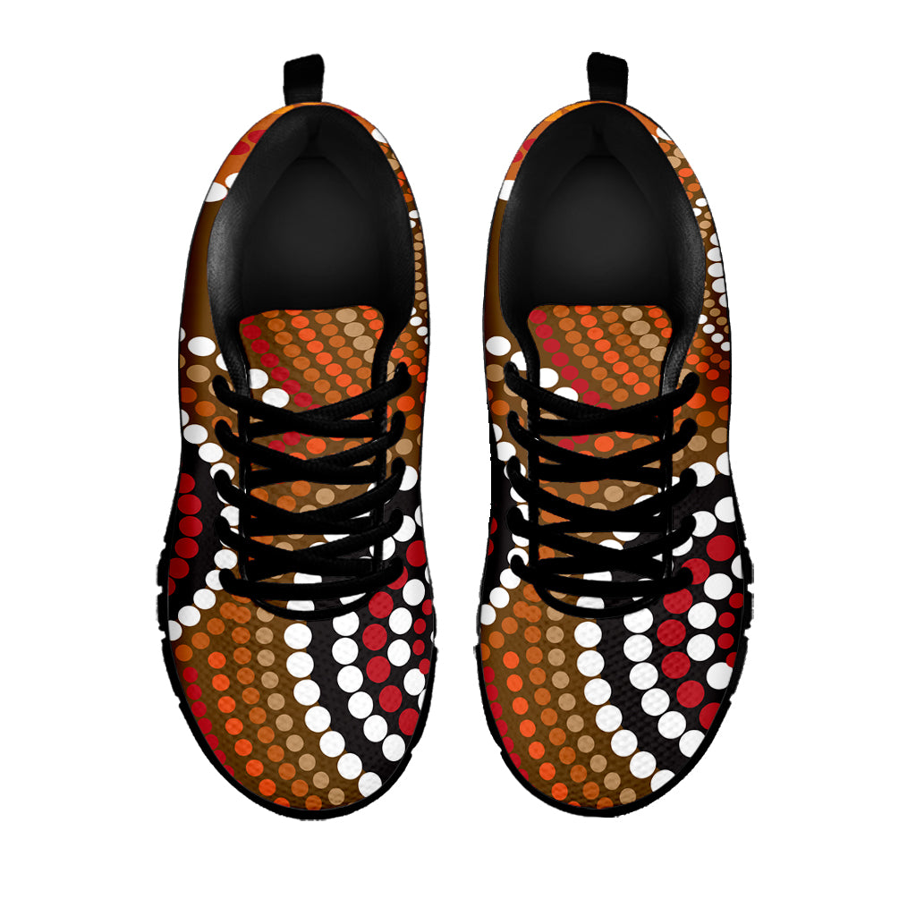 Australian Aboriginal Dot Print Black Sneakers