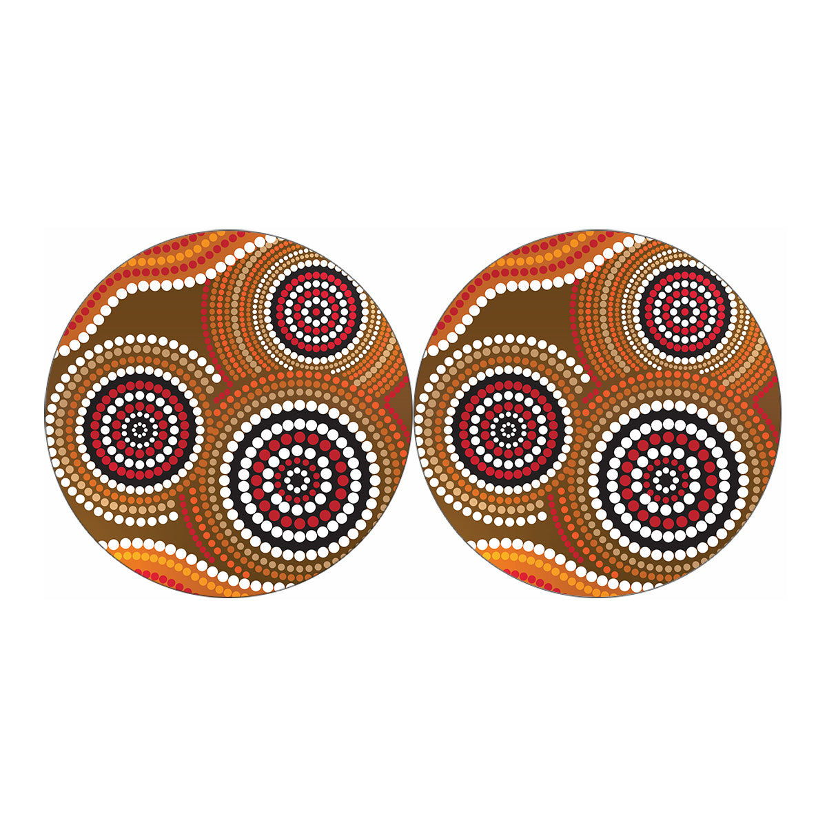 Australian Aboriginal Dot Print Car Coasters