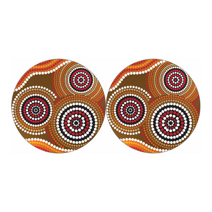 Australian Aboriginal Dot Print Car Coasters