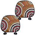 Australian Aboriginal Dot Print Car Headrest Covers