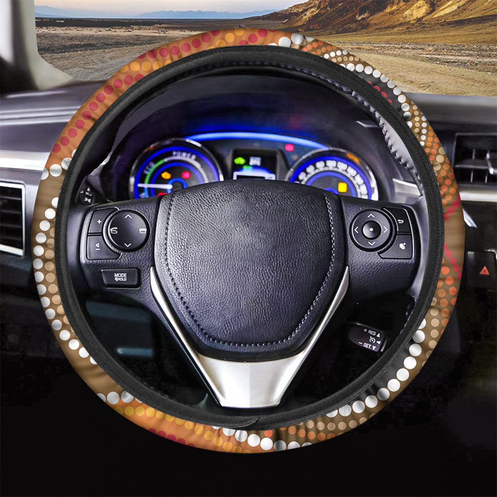 Australian Aboriginal Dot Print Car Steering Wheel Cover