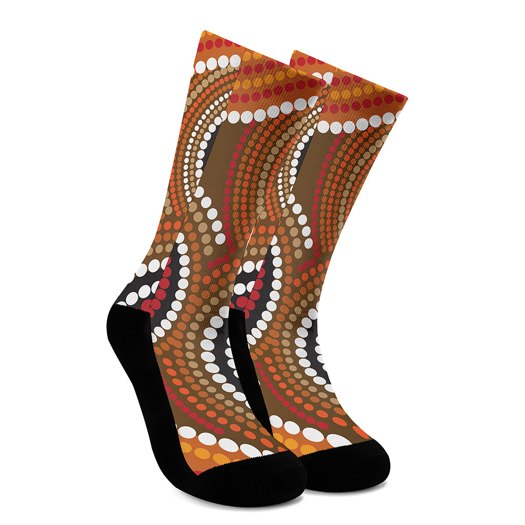 Australian Aboriginal Dot Print Crew Socks