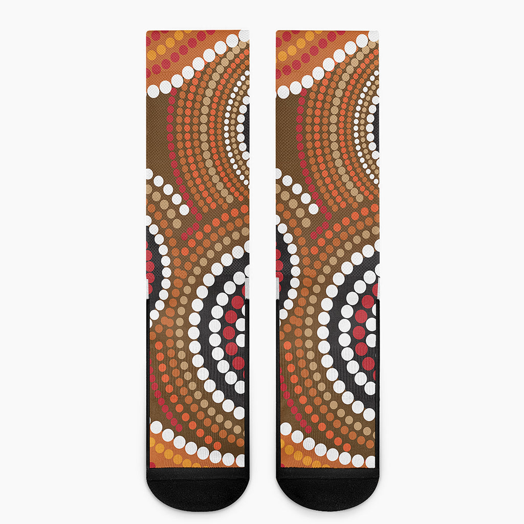 Australian Aboriginal Dot Print Crew Socks