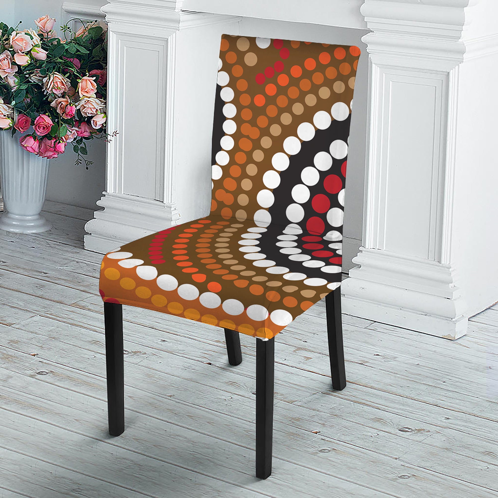 Australian Aboriginal Dot Print Dining Chair Slipcover