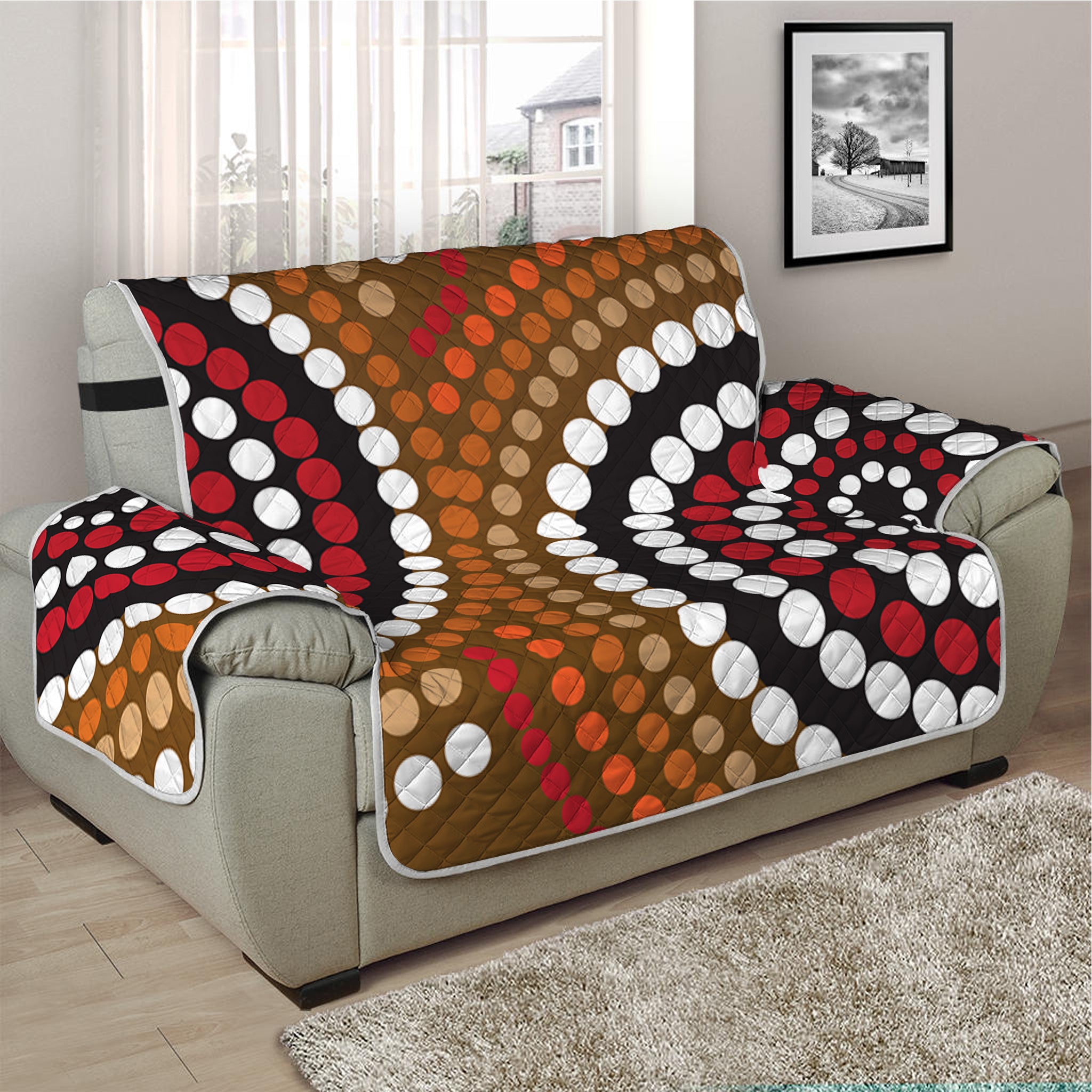 Australian Aboriginal Dot Print Half Sofa Protector