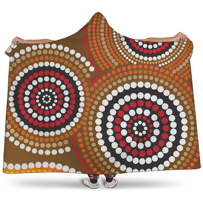 Australian Aboriginal Dot Print Hooded Blanket