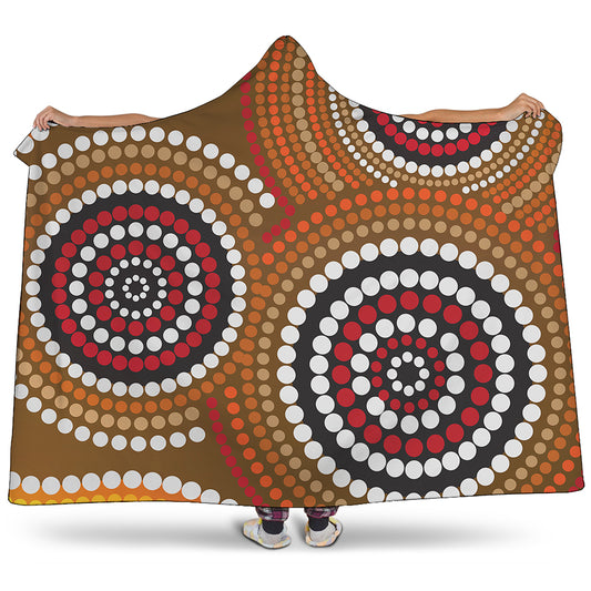 Australian Aboriginal Dot Print Hooded Blanket