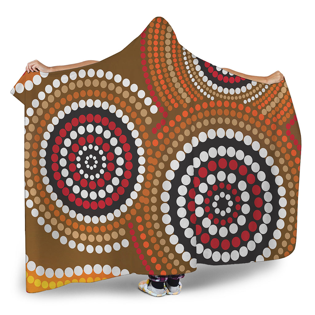 Australian Aboriginal Dot Print Hooded Blanket