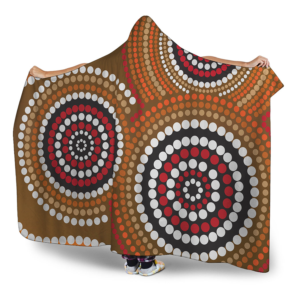 Australian Aboriginal Dot Print Hooded Blanket