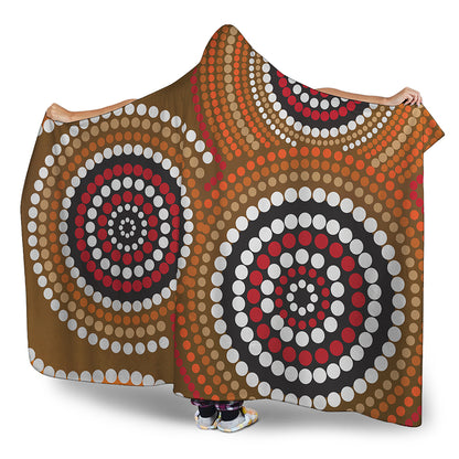 Australian Aboriginal Dot Print Hooded Blanket
