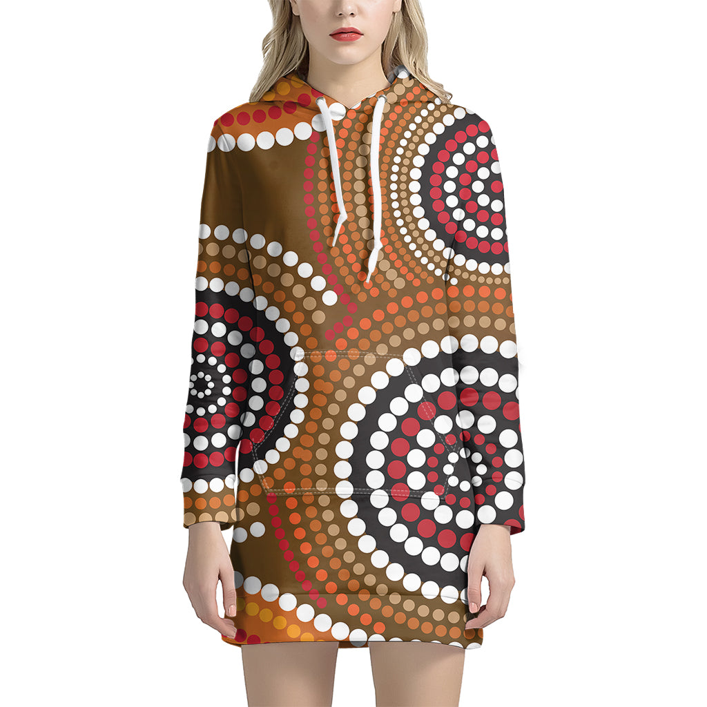 Australian Aboriginal Dot Print Hoodie Dress
