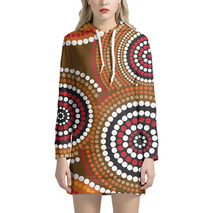 Australian Aboriginal Dot Print Hoodie Dress