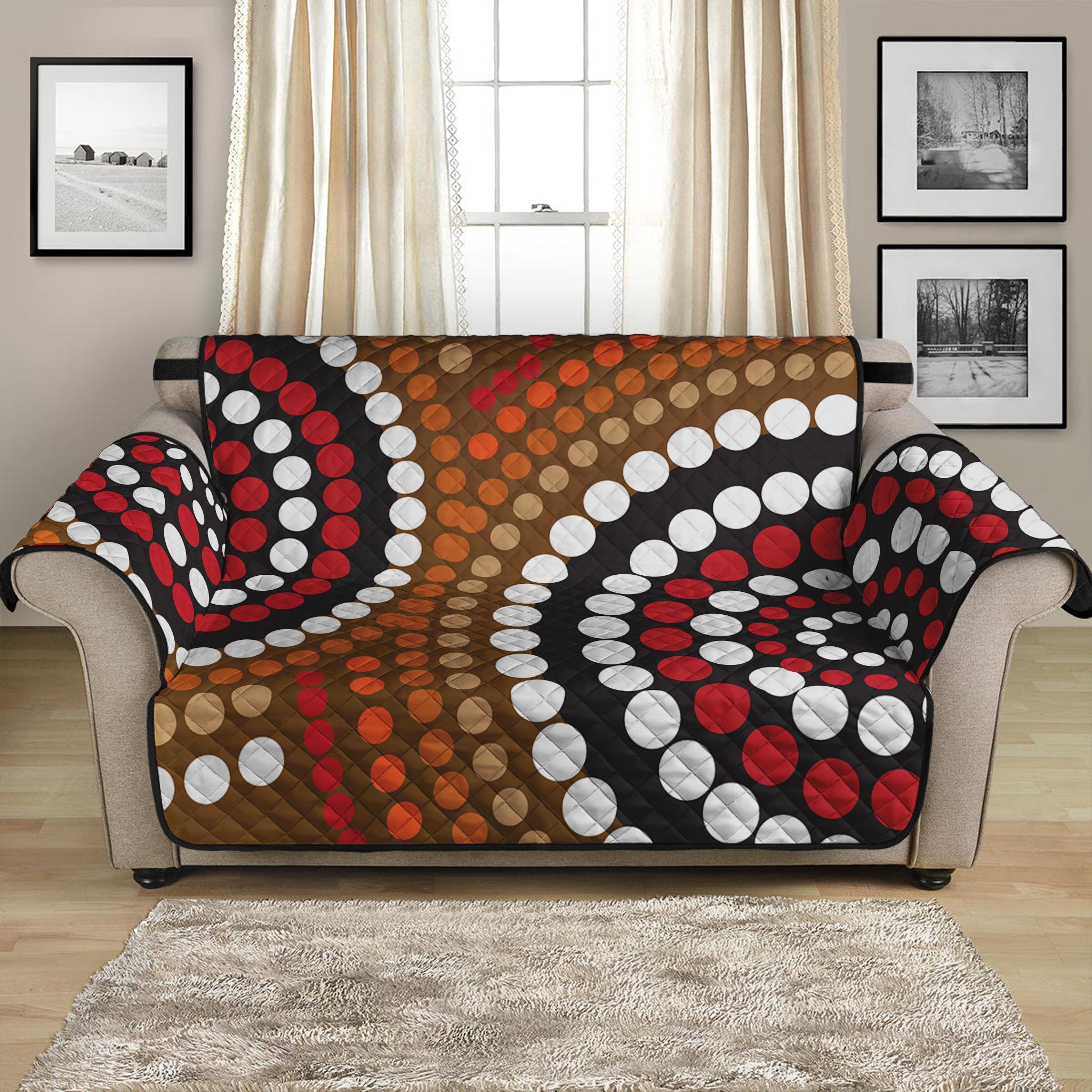 Australian Aboriginal Dot Print Loveseat Protector