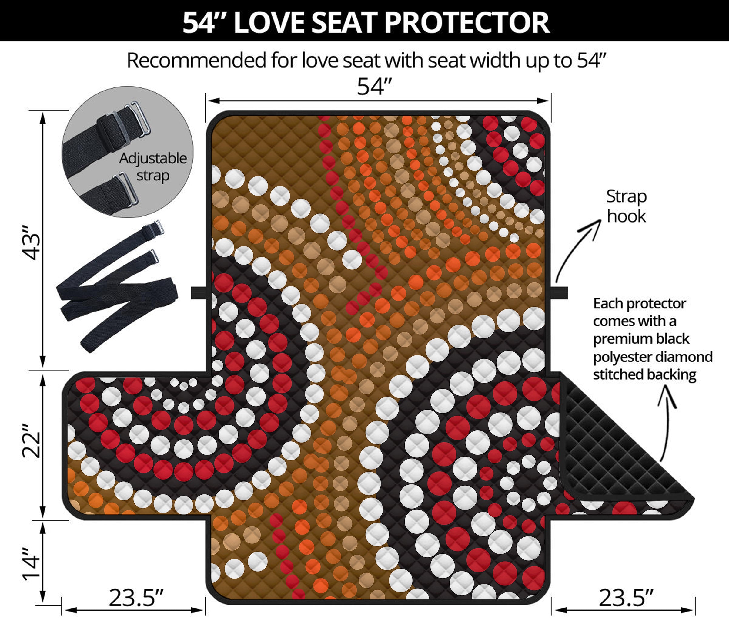 Australian Aboriginal Dot Print Loveseat Protector