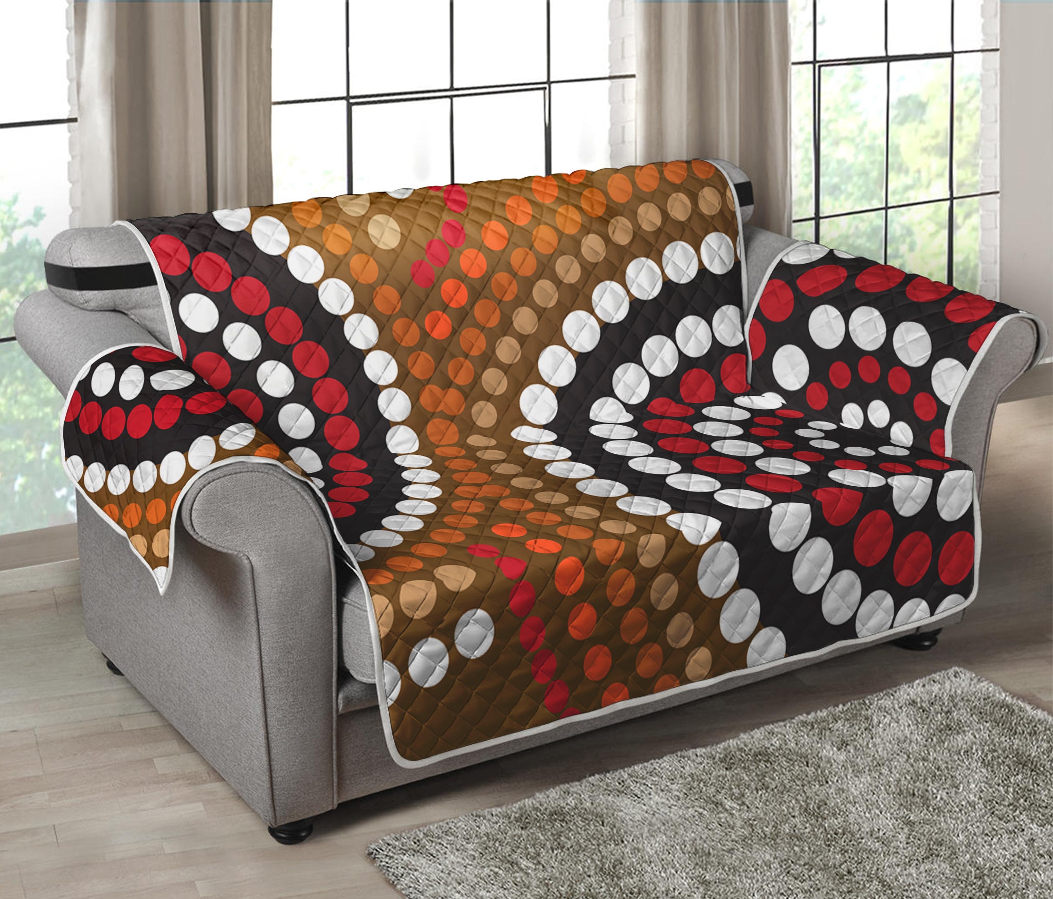 Australian Aboriginal Dot Print Loveseat Protector