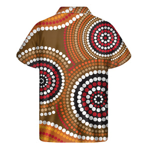 Australian Aboriginal Dot Print Men's Short Sleeve Shirt