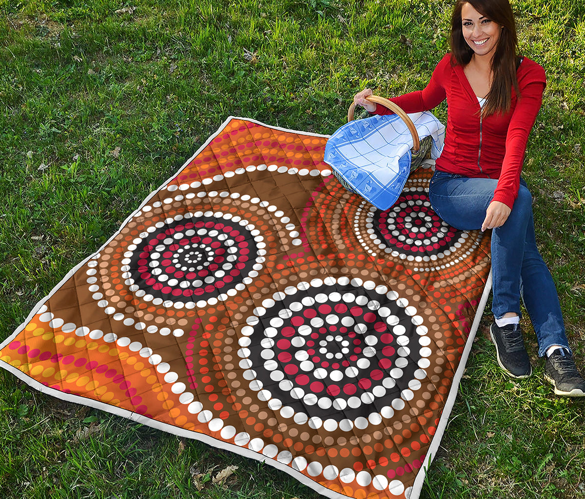 Australian Aboriginal Dot Print Quilt